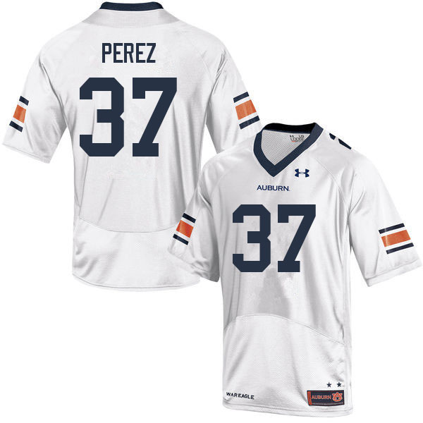 Men #37 Daniel Perez Auburn Tigers College Football Jerseys Sale-White - Click Image to Close